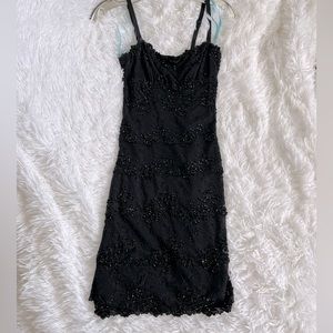Marciano Black Lace Sequin Beaded Bodycon Mini Dress